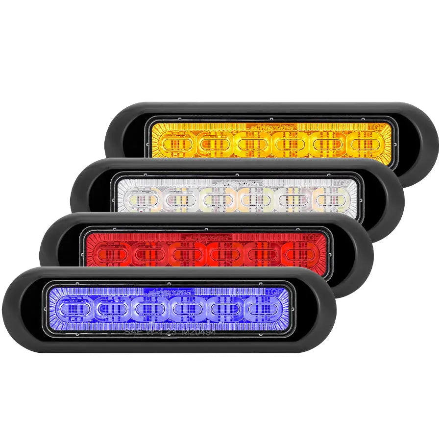 Surface Mount Warning Quad Color 24 LED Red/Blue/Amber/White Clear Lens