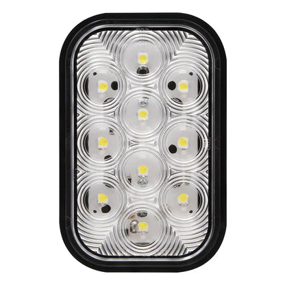 Rectangular White Back Up - 10 LED