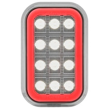 3” x 5” White Rectangular Back Up with Red Taillight Glow Edge